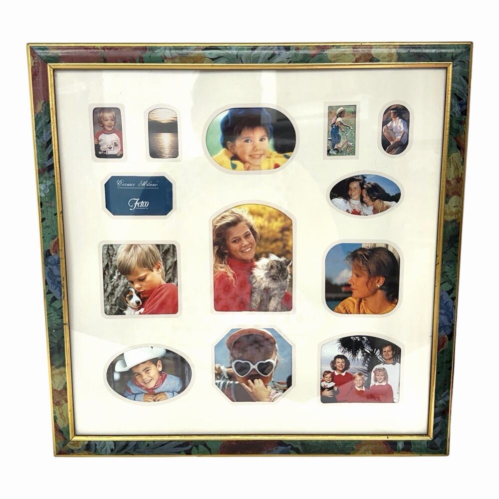 1980s Milano Cornici collage picture frame floral border Cottagecore Grandmacore